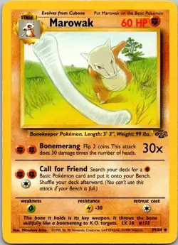 Jungle #39/64 Marowak Pokemon Moderately Played - Image 1