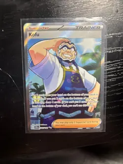 Pokemon TCG Stellar Crown Sv07 Full Art Trainer Holo Ultra Rare Kofu 165/142 - Image 1