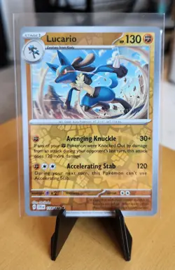 Pokemon TCG Lucario 114/198 Scarlet & Violet Reverse Holo Uncommon - Image 1