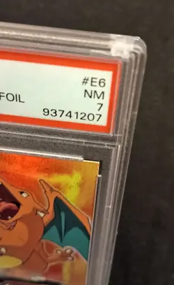 PSA 7 Pokemon Topps Charizard Rainbow Foil Card E6 of 12 1999 (Slight Damage) - Image 3
