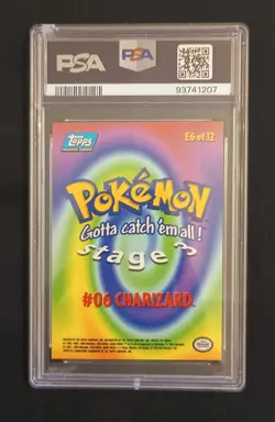 PSA 7 Pokemon Topps Charizard Rainbow Foil Card E6 of 12 1999 (Slight Damage) - Image 4