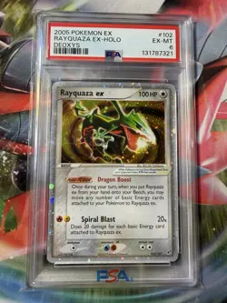 Rayquaza EX Holo Rare #102/107 2005 Pokemon EX Deoxys Graded Card PSA 6 EX-MT - Image 1