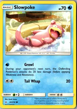 Slowpoke 42/214 Common SM - Unbroken Bonds LP Pokemon Card - Image 1