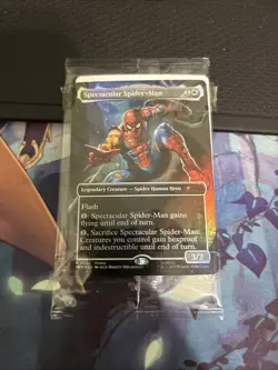 MARVEL LEGENDS MTG SPECTACULAR SPIDERMAN MAGIC CARD Battle-Damage NM - Image 1