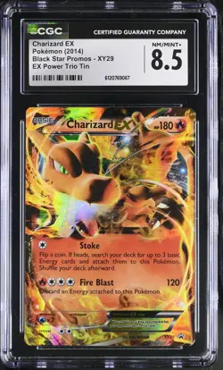 CGC 8.5 Charizard EX XY29 EX Power Trio Tin Holo Black Star Promo Pokemon Card - Image 1