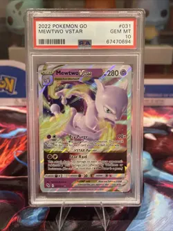 Pokemon 2022 PSA 10 Mewtwo VStar Pokemon Go 031/078 Card - Image 1