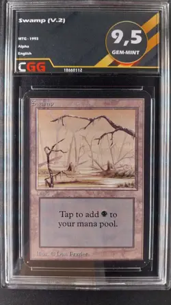 Swamp (V.2) CGG 9.5 GEM-MINT MTG Alpha 18660112 - Image 1