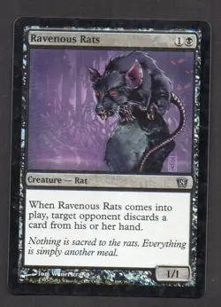 MtG Ravenous Rats FOIL Ratti Famelici FOIL (8a Edition ) - Image 1