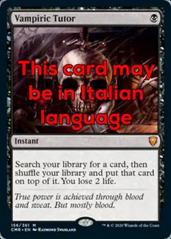 MTG VAMPIRIC TUTOR FOIL ENGLISH EXC - TUTORE VAMPIRICO - CMR - MAGIC - Image 1