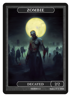 Zombie Token W/Decayed Givememana Tokens Series 2 Magic the Gathering MTG - Image 1