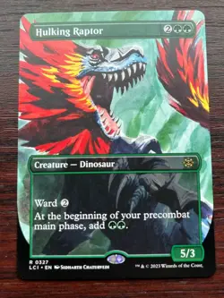 1x BORDERLESS HULKING RAPTOR - Commander - MTG - Magic the Gathering - Image 1