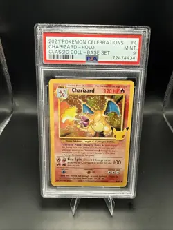 Pokemon PSA 9 MINT Charizard Celebrations Classic Collection Holo Card 4/102 - Image 1