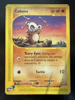 Pokemon Cubone 72/147 Aquapolis Non-Holo Vintage (MP) - Image 1