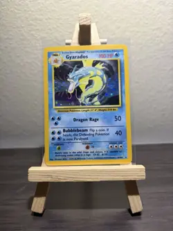 Pokemon Gyarados Holo Rare Card Base Set Unlimited 6/102 English LP - Image 1