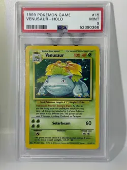 PSA 9 MINT! Venusaur 015/102 Base Set Holo - WOTC - Pokemon Graded - Image 1