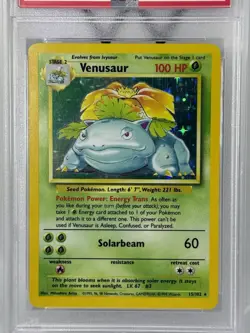 PSA 9 MINT! Venusaur 015/102 Base Set Holo - WOTC - Pokemon Graded - Image 2