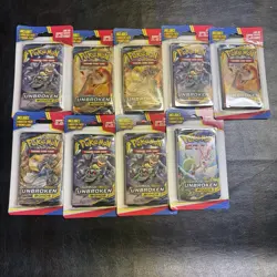 Pokemon TCG Unbroken Bonds Booster Pack Bundle 9 Sealed Packs - Image 1