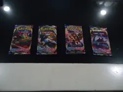 WOW Pokemon TCG Sword & Shield Base Booster Packs - Complete Art Set of 4 Packs - Image 1