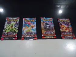POKEMON OBSIDIAN FLAMES 4 PACKS FULL ART SET SCARLET/ VIOLET AWESOME COLLECTIBLE - Image 1
