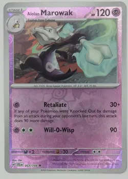 Alolan Marowak 057/159 Reverse Holo Journey Together Pokemon TCG NM - Image 1