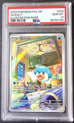 2023 POKEMON SV02 PALDEA EVOLVED #206/193 QUAXLY ILLUSTRATION RARE HOLO PSA 10 - Image 1