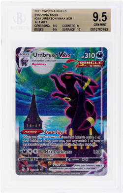 2021 Pokemon SWSH Evolving Skies Umbreon Vmax Secret Rare #215 BGS 9.5 - Image 1
