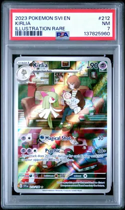2023 POKEMON SVI EN-SCARLET & VIOLET ILLUSTRATION RARE #212 KIRLIA PSA 7 - Image 1