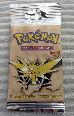 Pokemon Fossil Booster Pack Zapdos Art Sealed Wizards of the Coast - Image 1