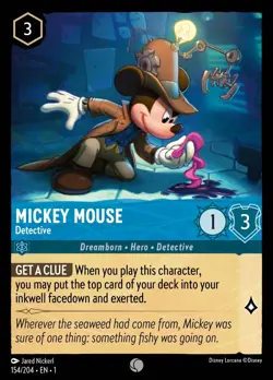 154/204 EN | Mickey Mouse Detective | Disney Lorcana common card (2023) - Image 1