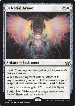 MTG - Celestial Armor - FDN 0005 - Foundations - Rare - Magic the Gathering - Image 1