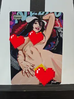 MTG Forest Albedo Overlord Waifu Hand Painted Alter by BAZAYO Unique - Image 1