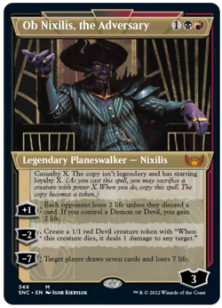 1x Ob Nixilis, the Adversary Showcase Streets of New Capenna NM MTG - Image 1