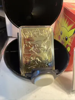 New! Pokemon Pikachu Trading Card 23k Gold Plated 1999 Burger King Mint In Box! - Image 2