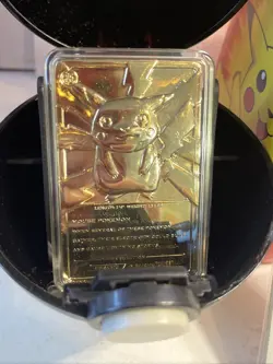 New! Pokemon Pikachu Trading Card 23k Gold Plated 1999 Burger King Mint In Box! - Image 3