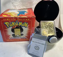 New! Pokemon Charizard Trading Card 23k Gold Plated 1999 Burger King Mint In Box - Image 2