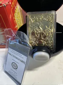 New! Pokemon Charizard Trading Card 23k Gold Plated 1999 Burger King Mint In Box - Image 3