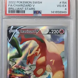 Pokemon Charizard V Full Art Holo Ultra Rare #154 Brilliant Stars PSA 4 - Image 1