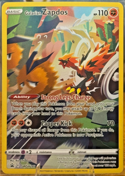 POKEMON GALARIAN ZAPDOS SWSH283 BLACK STAR PROMO HOLO RARE - Image 1