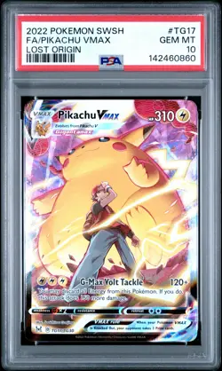2022 POKEMON SWORD & SHIELD LOST ORIGIN #TG17 FULL ART/PIKACHU VMAX PSA 10 - Image 1