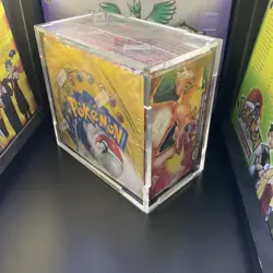 Pokemon Base Set Empty Booster Box Green Wing Charizard w/ WOTC Wrapper & Case - Image 1