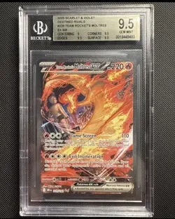 Pokemon TCG Team Rockets Moltres EX Destined Rivals Card 229/182 Gem MT BGS 9.5 - Image 1