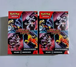 (2) Pokemon Destined Rivals TCG SV10 Booster Bundle x 2 Box LOT Sealed 6 Packs - Image 1