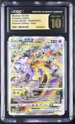 Pokemon Crown Zenith Mewtwo VSTAR GG44/GG70 Galarian Gallery CGC 10 Pristine - Image 1