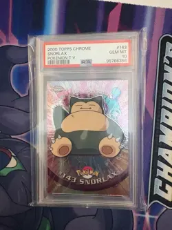 PSA 10 Snorlax 143 2000 Topps Chrome TV Animation Pokemon Card - Image 1