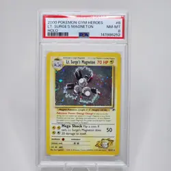 2000 POKEMON GYM HEROES HOLO #8 LT. SURGE'S MAGNETON PSA 8 - Image 1