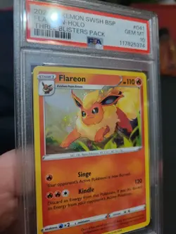 Pokemon Flareon Three Blisters Pk. Black Star Holo Promo SWSH041 PSA 10 Gem Mint - Image 2