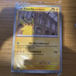 Pikachu At The Museum (SEALED) X Natural History Museum Pokemon Promo Card 2026 - Image 1