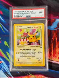 Pokemon 2000 Birthday Pikachu #24 Holo Black Star Promo Card PSA 9 - Image 5