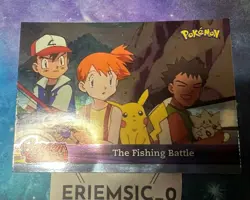 2001 Topps Johto League Champions Screen Snaps 11 The Fishing Battle Foil Holo - Image 2