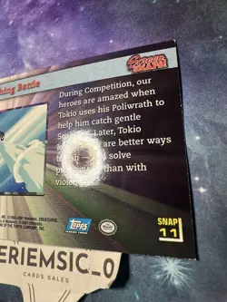 2001 Topps Johto League Champions Screen Snaps 11 The Fishing Battle Foil Holo - Image 4